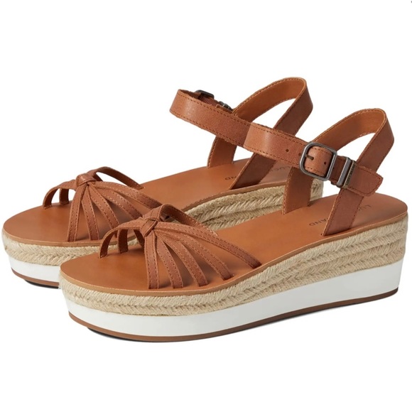 NIB Lucky Brand Juniffer Platform Wedge Sandal Latte Dress Winter Haze 9M - Picture 13 of 13
